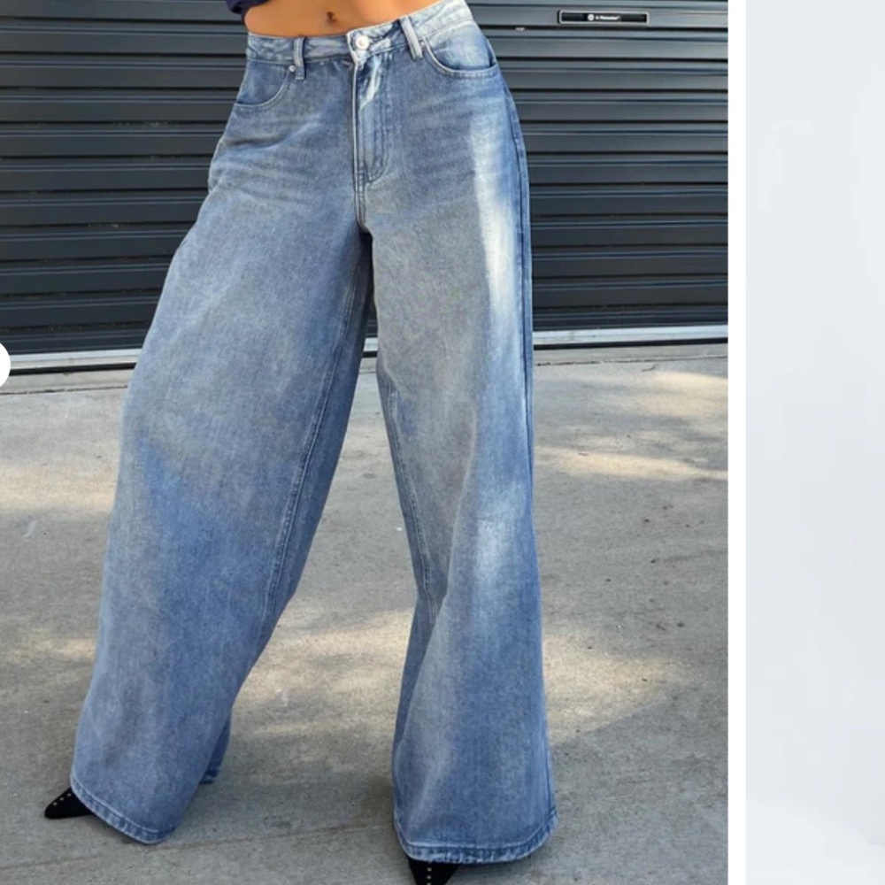 Polly Princess Naylor Wide Leg Jeans Light Wash Denim